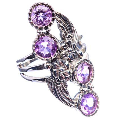 Faceted Amethyst Ring Size 7.75 (925 Sterling Silver) R141957