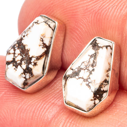 Faceted Wild Horse Jasper Earrings 1/2" (925 Sterling Silver) E1613
