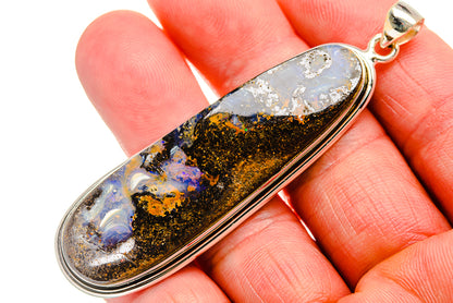 Boulder Opal 925 Sterling Silver Pendant 2 3/4" (925 Sterling Silver) PD38437
