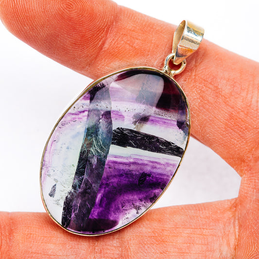 Premium Fluorite Pendant 2" (.925 Sterling Silver)
