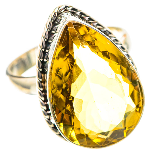 Large Faceted Citrine Ring Size 11.75 (925 Sterling Silver) RING139297