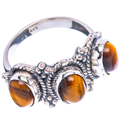 Tiger Eye Ring Size 5.25 (.925 Sterling Silver)