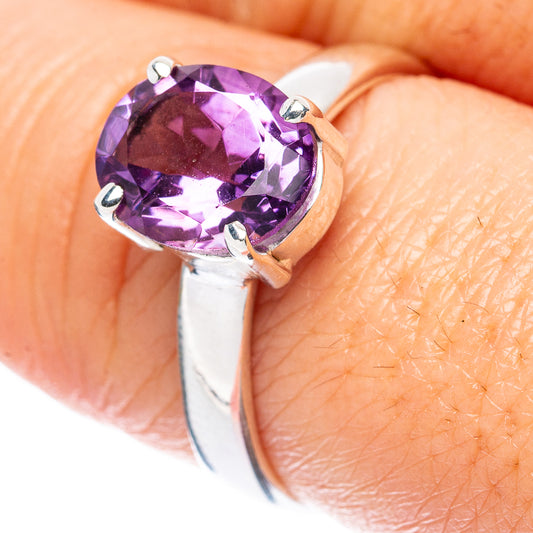 Value Faceted Amethyst Ring Size 8.5 (925 Sterling Silver) R3406