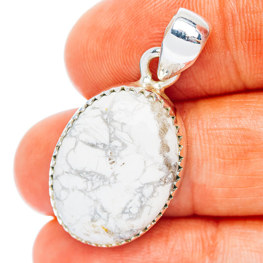 Howlite Pendant 1 1/4" (.925 Sterling Silver)