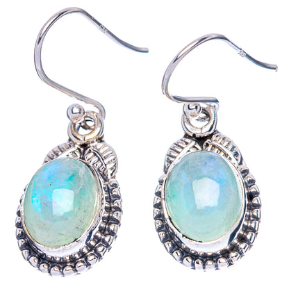Rainbow Moonstone Earrings 1 1/8" (925 Sterling Silver) E1367