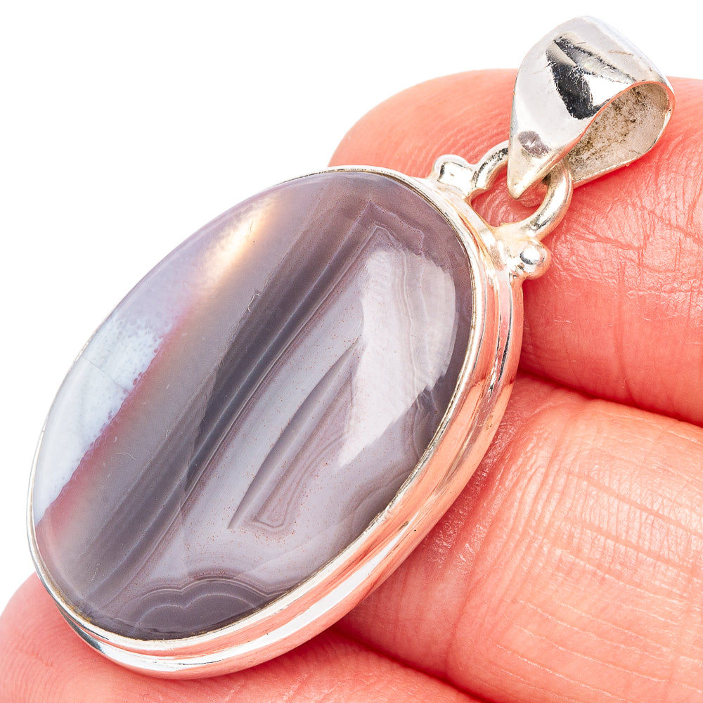 Botswana Agate Pendant 1 3/8" (925 Sterling Silver) P44043