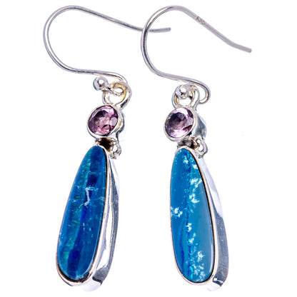 Rare Doublet Opal, Amethyst Earrings 1 5/8" (.925 Sterling Silver)