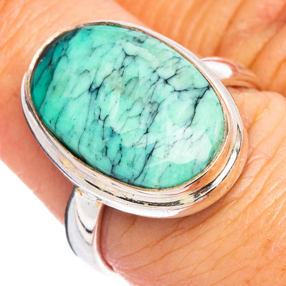 Rare Black Bridge Variscite Ring Size 7.5 (.925 Sterling Silver)