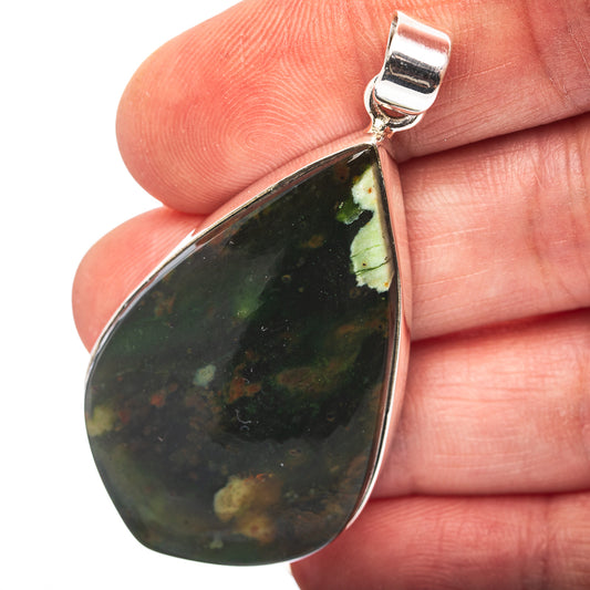 Chrome Chalcedony Pendant 2 1/8" (.925 Sterling Silver)