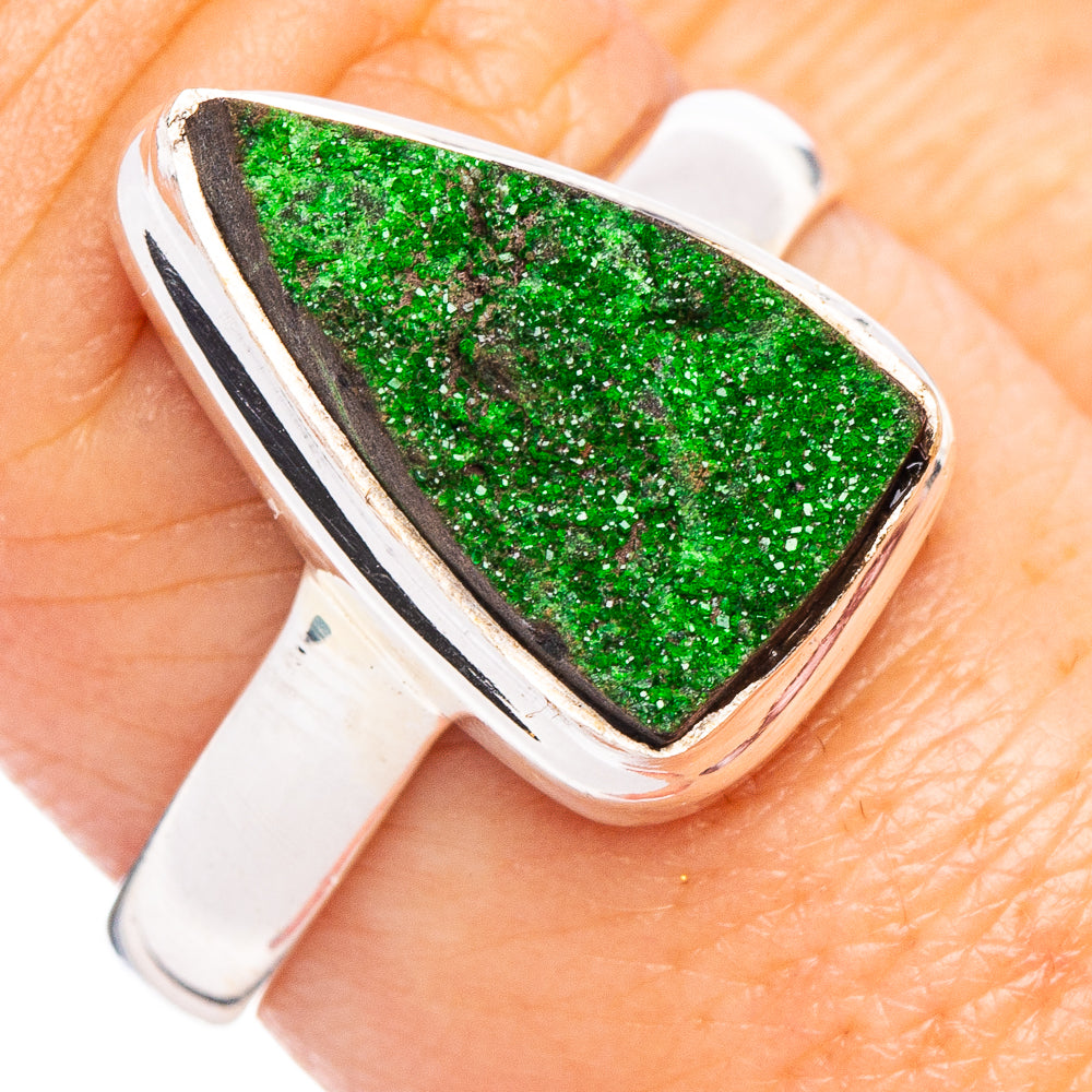 Rare Uvarovite Garnet Ring Size 8.75 (.925 Sterling Silver)