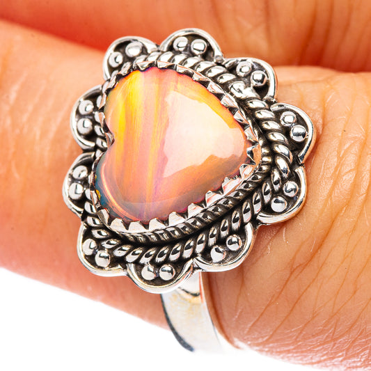 Aura Opal Heart Ring Size 7 (925 Sterling Silver) R4487