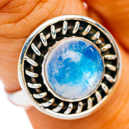 Blue Moonstone Ring Size 9 (.925 Sterling Silver)