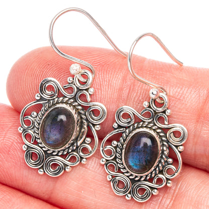 Labradorite Earrings 1 3/8" (925 Sterling Silver) E433203