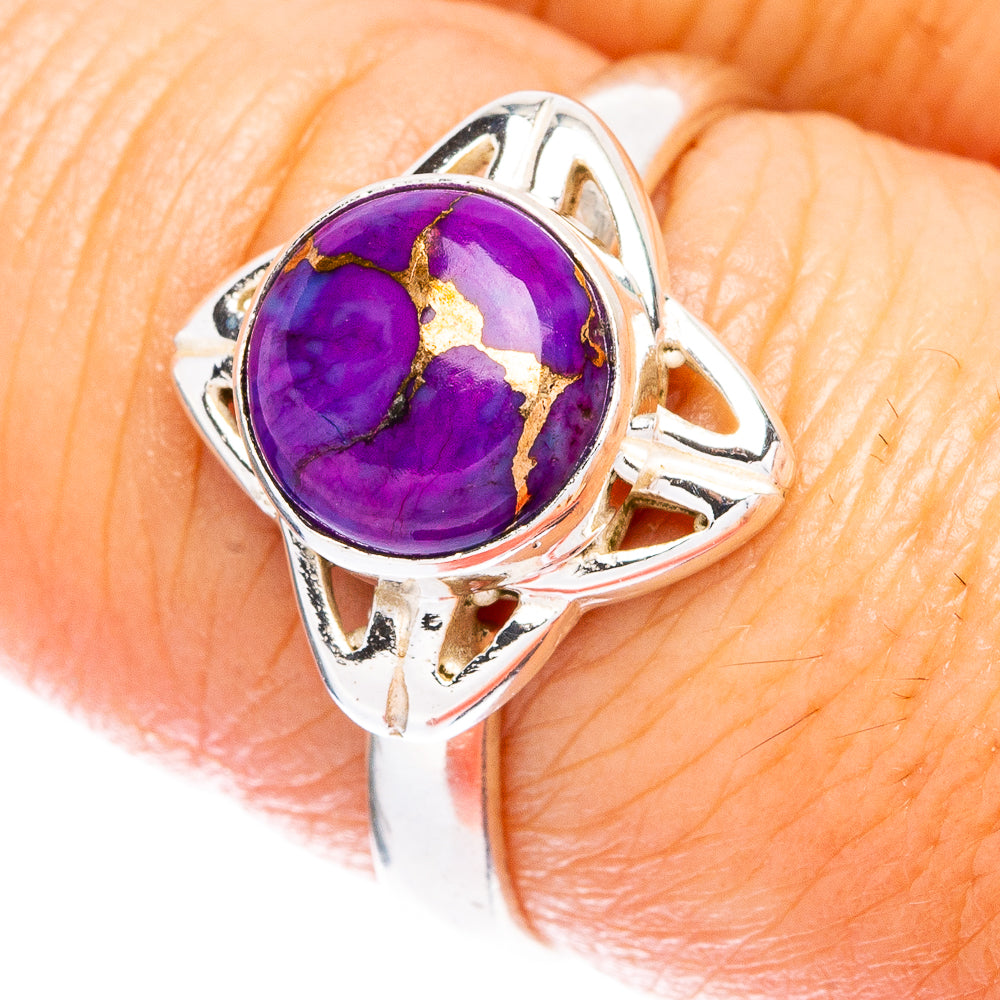 Purple Copper Composite Turquoise Ring Size 8 (925 Sterling Silver) R146927