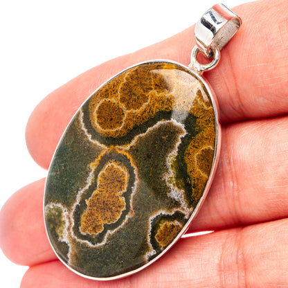 Premium Ocean Jasper Pendant 2" (.925 Sterling Silver)
