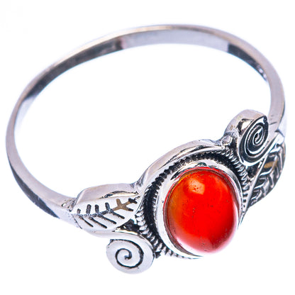 Carnelian Leaf 925 Sterling Silver Ring Size 7.75 (925 Sterling Silver) R5330