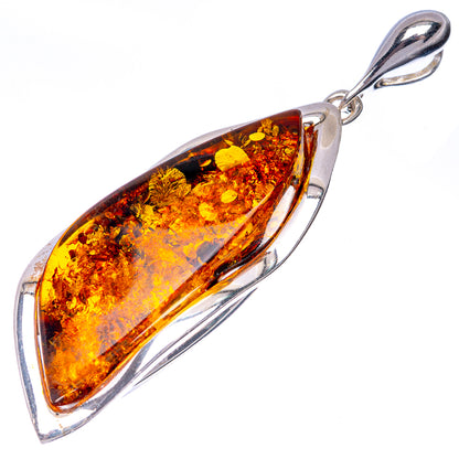 Ana Silver Co Baltic Amber Pendant 2 3/4" (925 Sterlnig Silver)