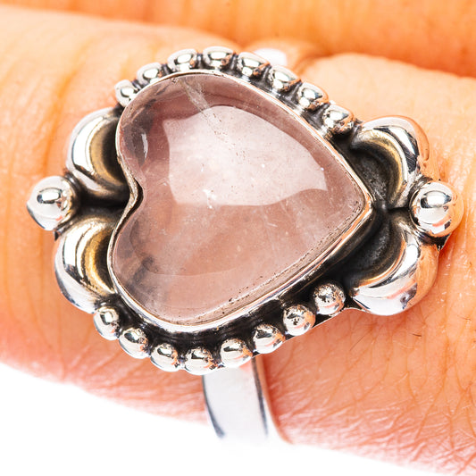Rose Quartz Ring Size 8.75 (925 Sterling Silver) R3957