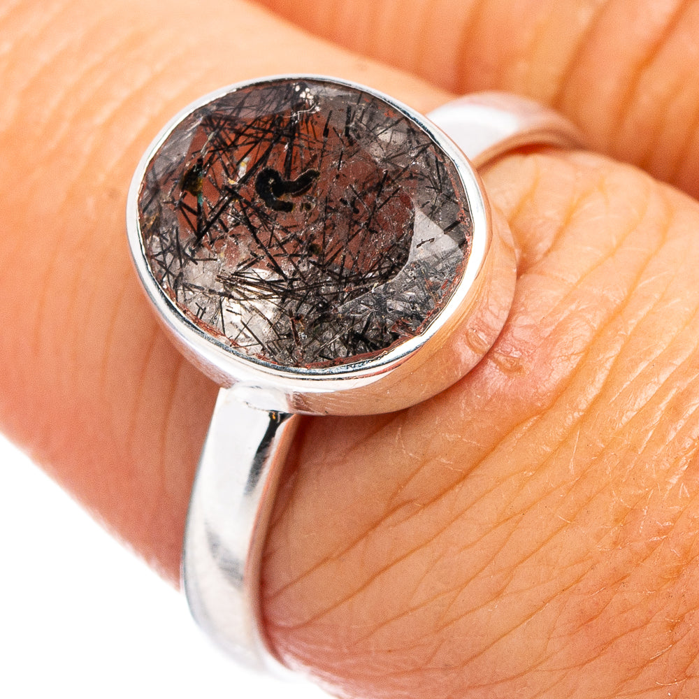 Tourmalinated Quartz Ring Size 7.75 (.925 Sterling Silver)
