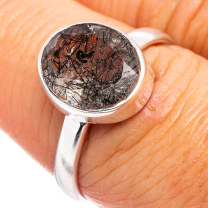 Tourmalinated Quartz Ring Size 7.75 (.925 Sterling Silver)
