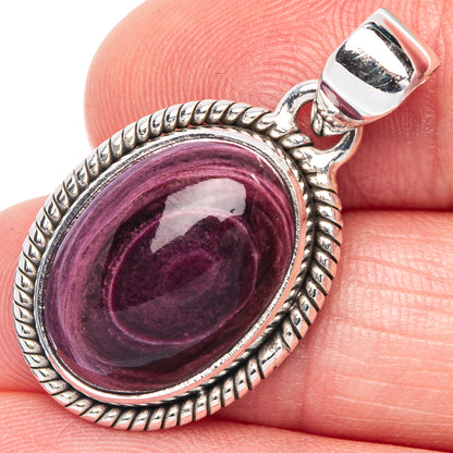Rare Purple Spiny Oyster Pendant 1 1/4" (925 Sterling Silver) P40962