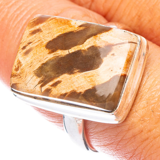 Peanut Wood Jasper Ring Size 9 (925 Sterling Silver) R7147