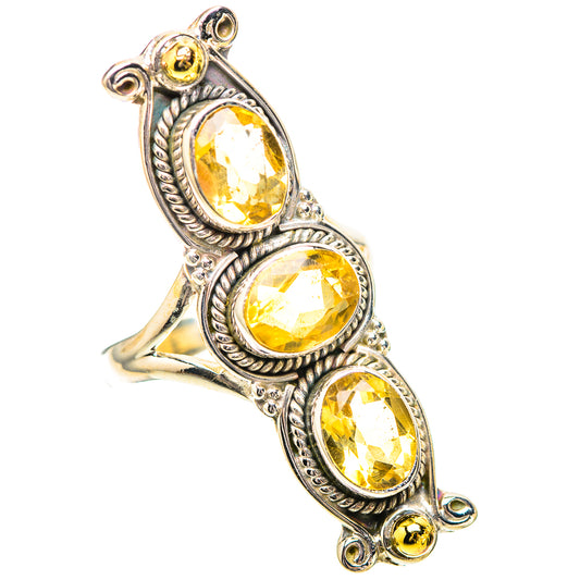 Large Faceted Citrine Ring Size 8.75 (925 Sterling Silver) RING139084