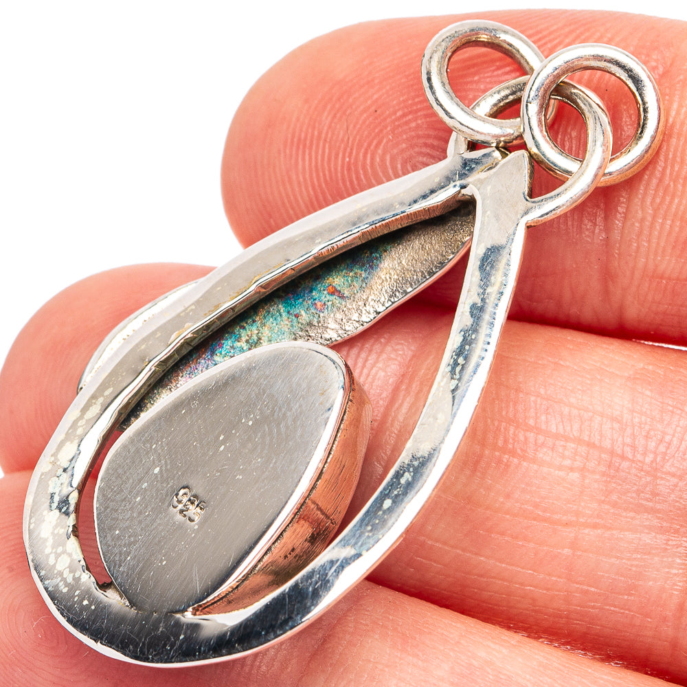 Rare Sonoran Gold Turquoise Pendant 1 5/8" (925 Sterling Silver) P45102