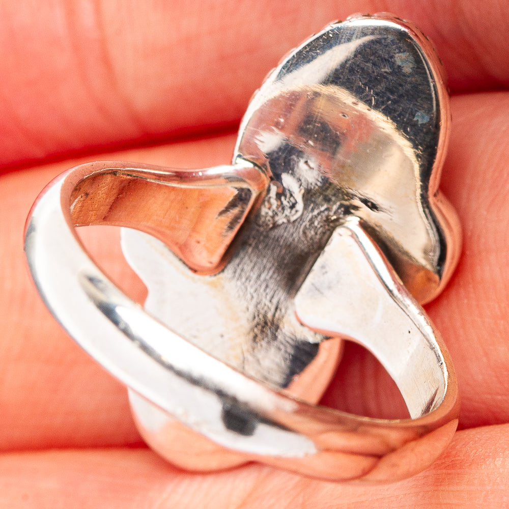 Pink Moonstone Ring Size 6.75 (.925 Sterling Silver)