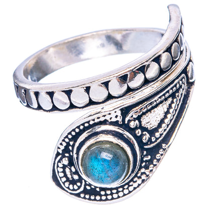 Labradorite Dainty Ring Size 6 Adjustable (925 Sterling Silver) R5216