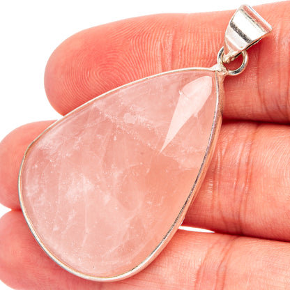 Rose Quartz Pendant 2" (Silver Plated)