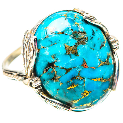Blue Copper Composite Turquoise Ring Size 9.75 (925 Sterling Silver) RING138717