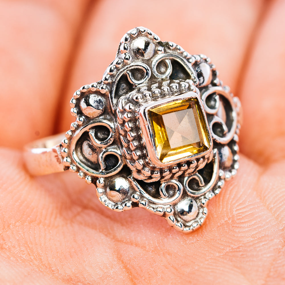 Citrine Filigree Ring Size 8.25 (.925 Sterling Silver)