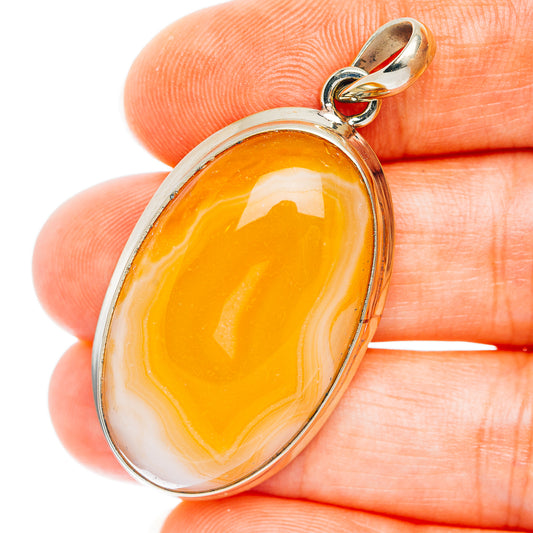 Lake Superior Agate Pendant 1 7/8" (German Silver)