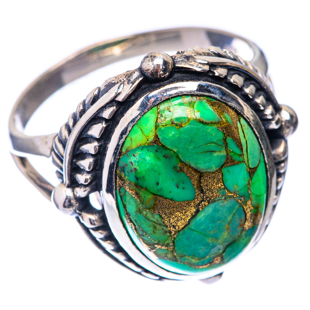 Green Copper Composite Turquoise Ring Size 10 (925 Sterling Silver) R141557