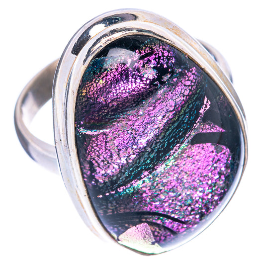 Dichroic Glass Ring Size 8 (925 Sterling Silver) R1457
