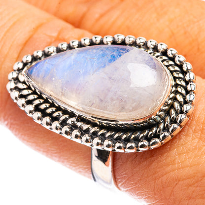 Rainbow Moonstone Ring Size 8.25 (925 Sterling Silver) R142819