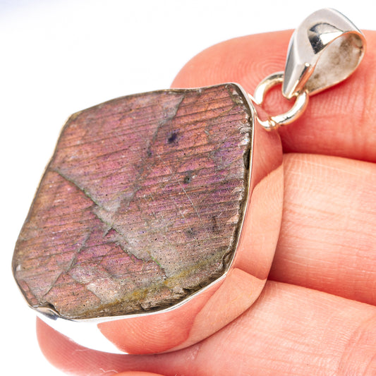 Large Labradorite 925 Sterling Silver Pendant 1 3/4" (925 Sterling Silver) P43682
