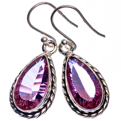 Faceted Color Change Alexandrite (Lab.) Earrings 1 3/8" (925 Sterling Silver) E432685