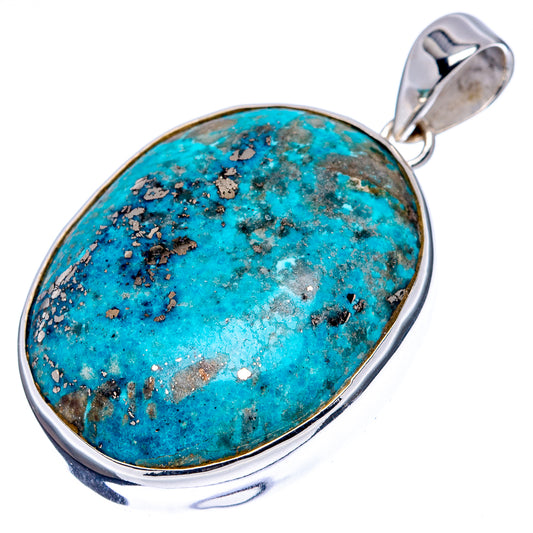 Premium Persian Turquoise Pendant 1 5/8" (.925 Sterling Silver)