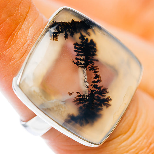 Scenic Agate Ring Size 6 Adjustable (.925 Sterling Silver)