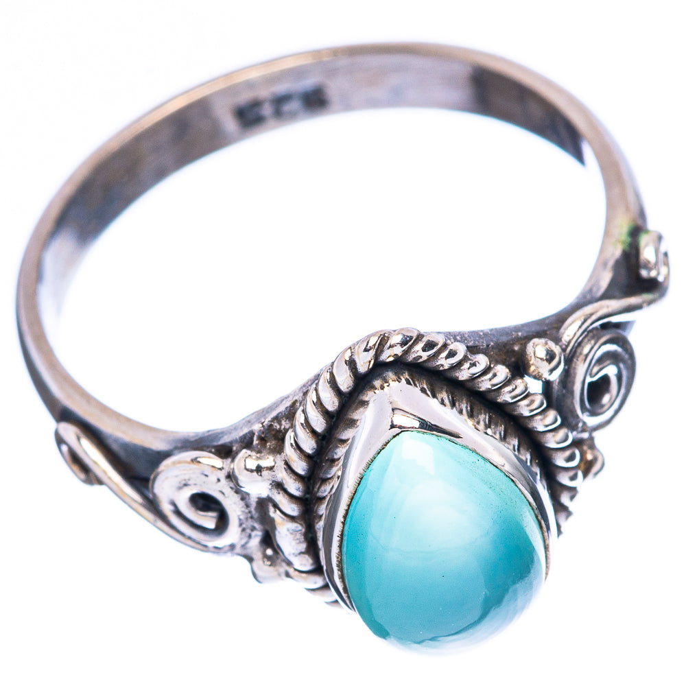 Aqua Chalcedony Dainty Ring Size 7 (925 Sterling Silver) R5161