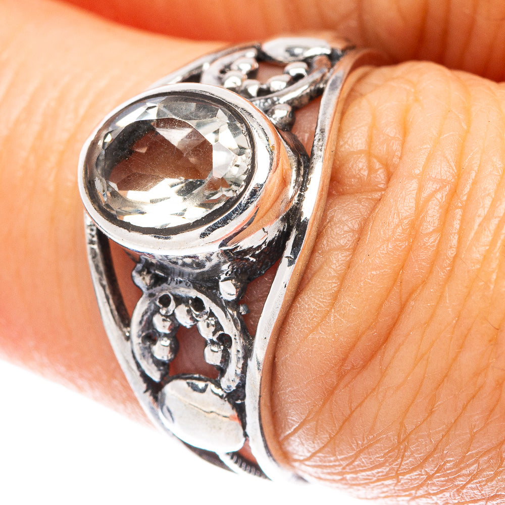 White Quartz Dainty Ring Size 6.5 (925 Sterling Silver) R6018