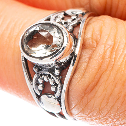 White Quartz Dainty Ring Size 6.5 (925 Sterling Silver) R6018