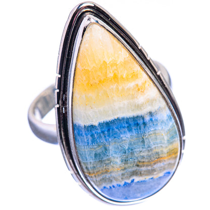 Blue Scheelite Ring Size 7.5 (925 Sterling Silver) R142123