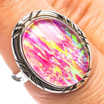 Pink Triplet Opal Ring Size 6.75 (.925 Sterling Silver)