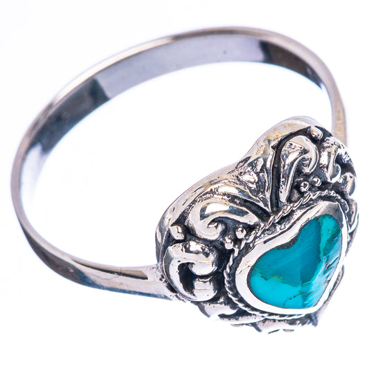 Rare Arizona Turquoise Heart Ring Size 11.75 (925 Sterling Silver) R4467