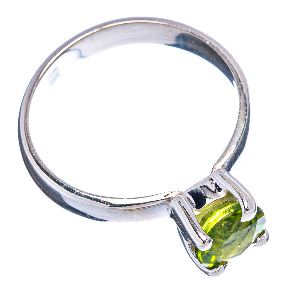 Faceted Peridot Ring Size 8 (.925 Sterling Silver)
