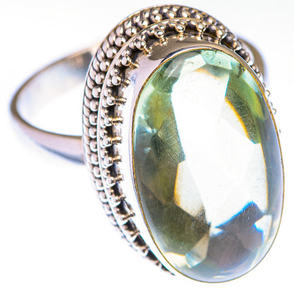 Faceted Green Amethyst Ring Size 10 (925 Sterling Silver) RING139941