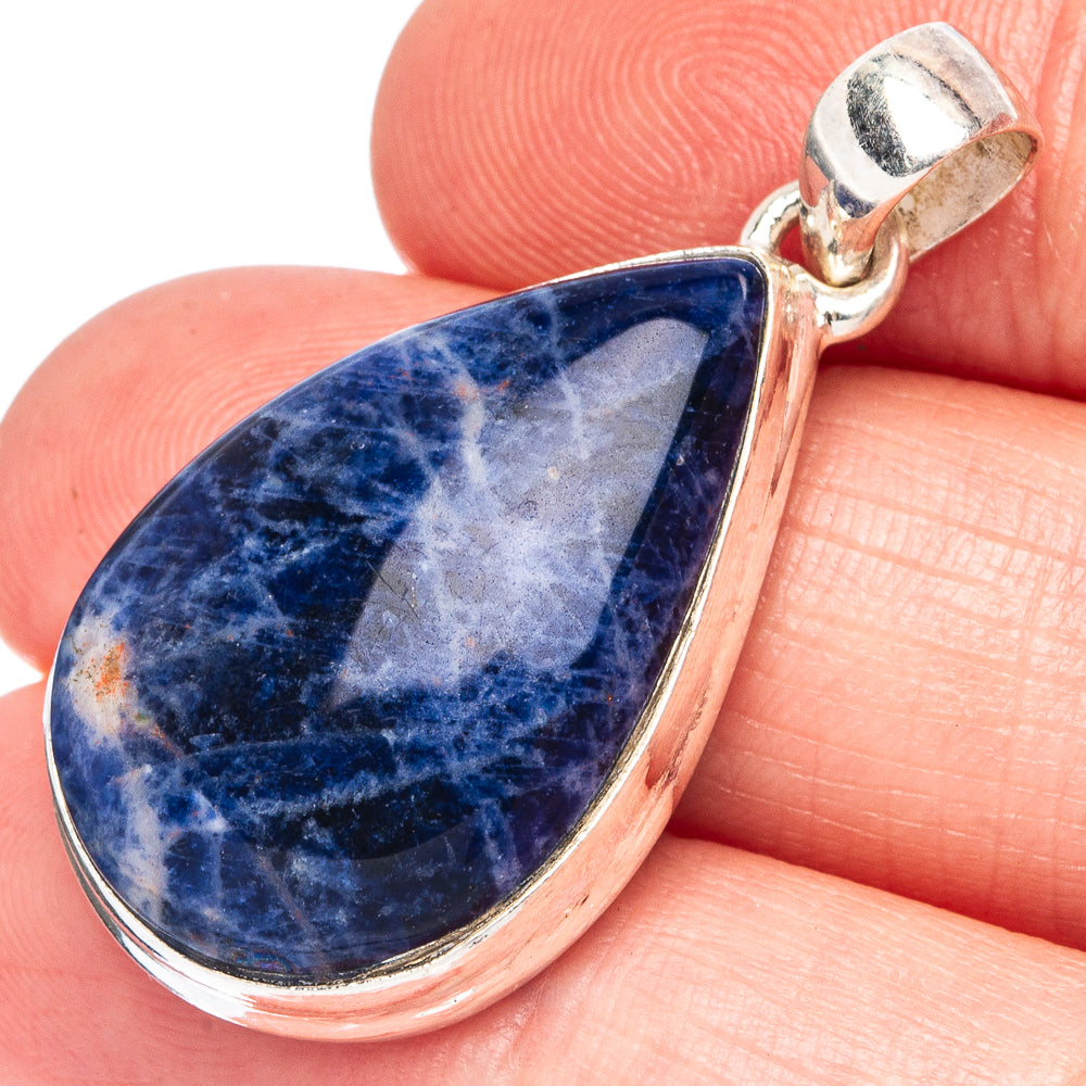 Sodalite Pendant 1 3/8" (925 Sterling Silver) P43510